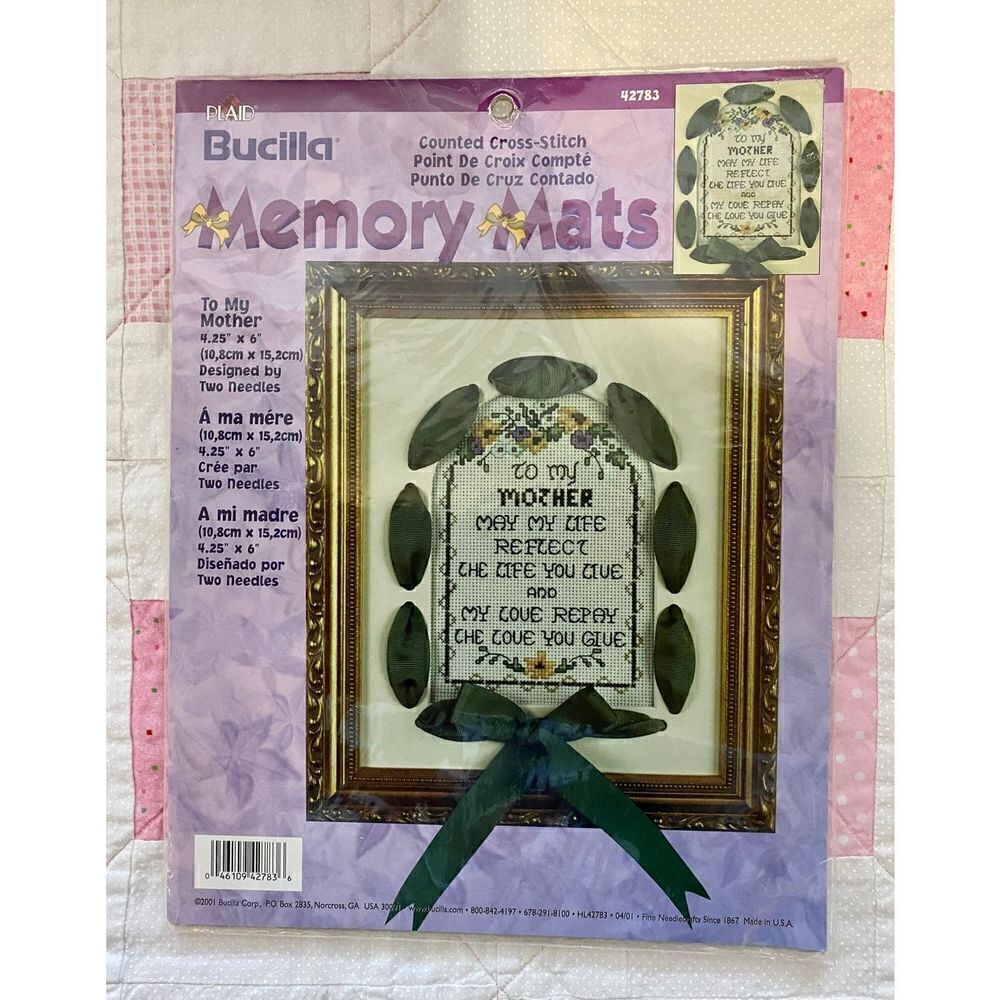 Bucilla Vintage 2001 “TO MY MOTHER” Beautiful Counted Cross-Stitch Kit